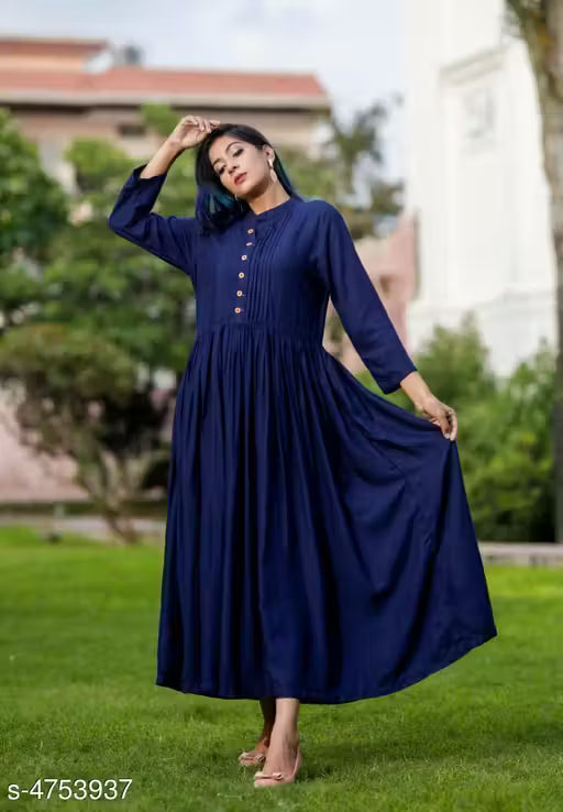 Women's Solid Rayon Kurti